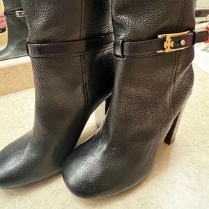 NEW TORY BURCH BLACK HIGH HEELED TALL BOOT 8.5